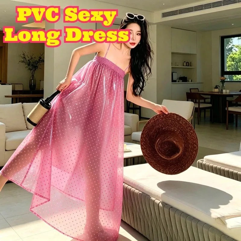 Glossy PVC Long Performance Dress
