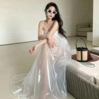 Glossy PVC Long Performance Dress