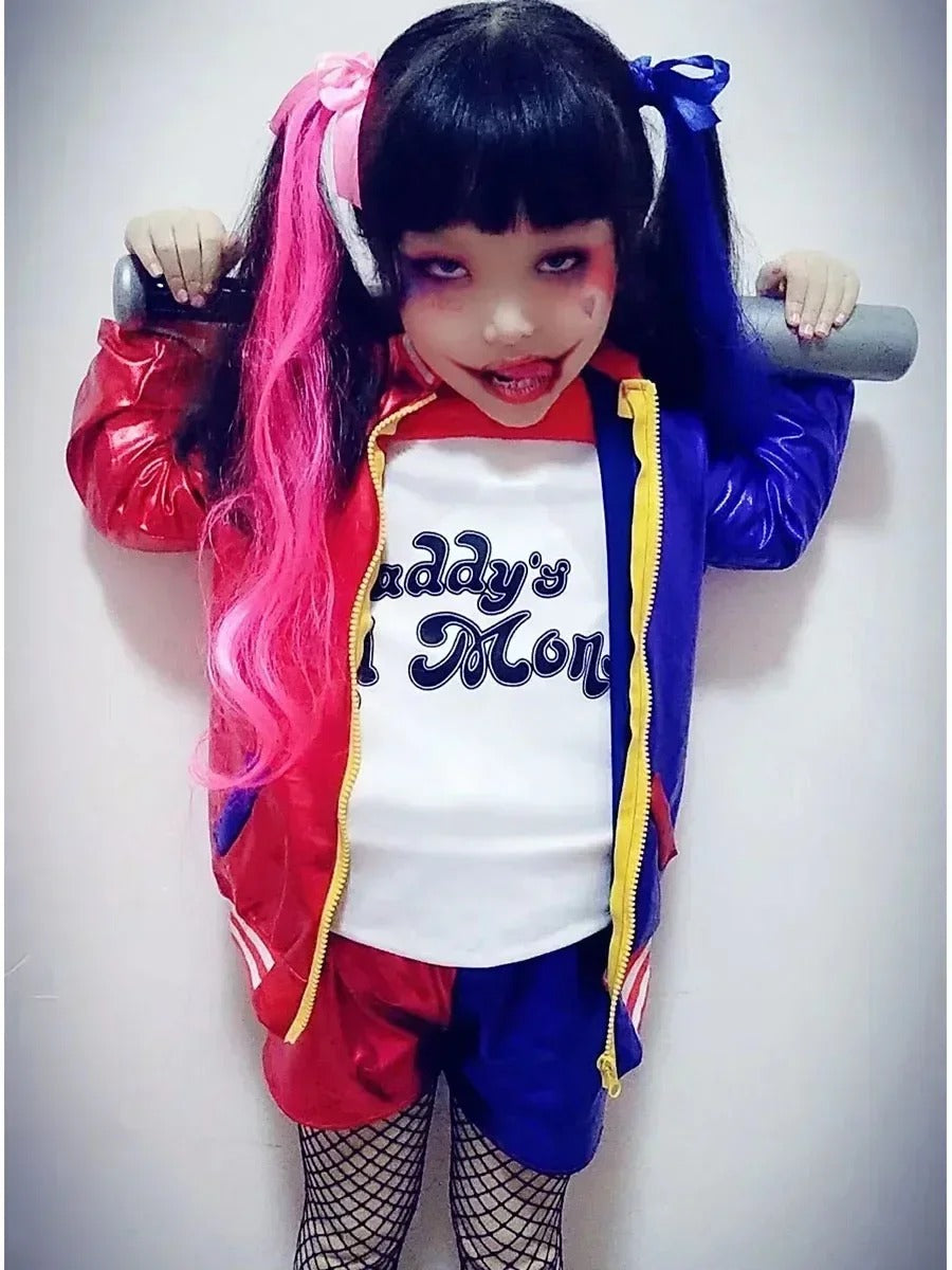 Harley-Inspired Girls Cosplay Costume Set