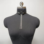 Gothic PU Leather Chain Collar