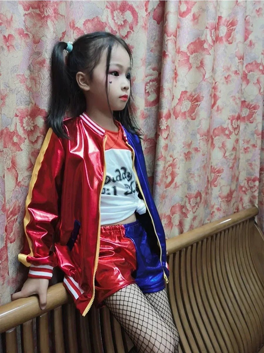 Harley-Inspired Girls Cosplay Costume Set