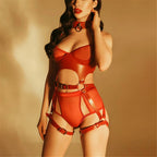 Gothic PU Leather Body Harness Set
