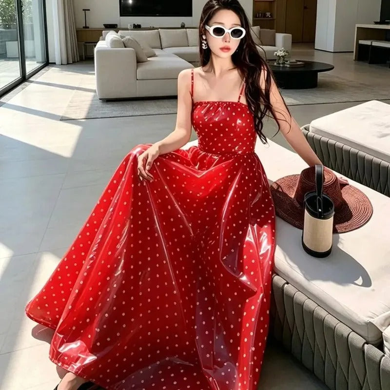 Glossy PVC Long Performance Dress
