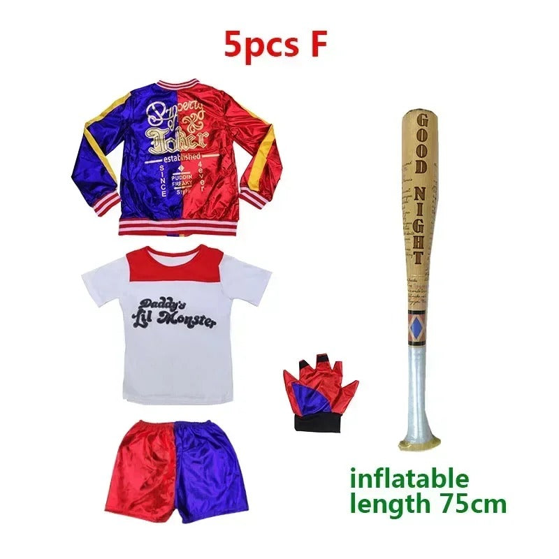 Harley-Inspired Girls Cosplay Costume Set