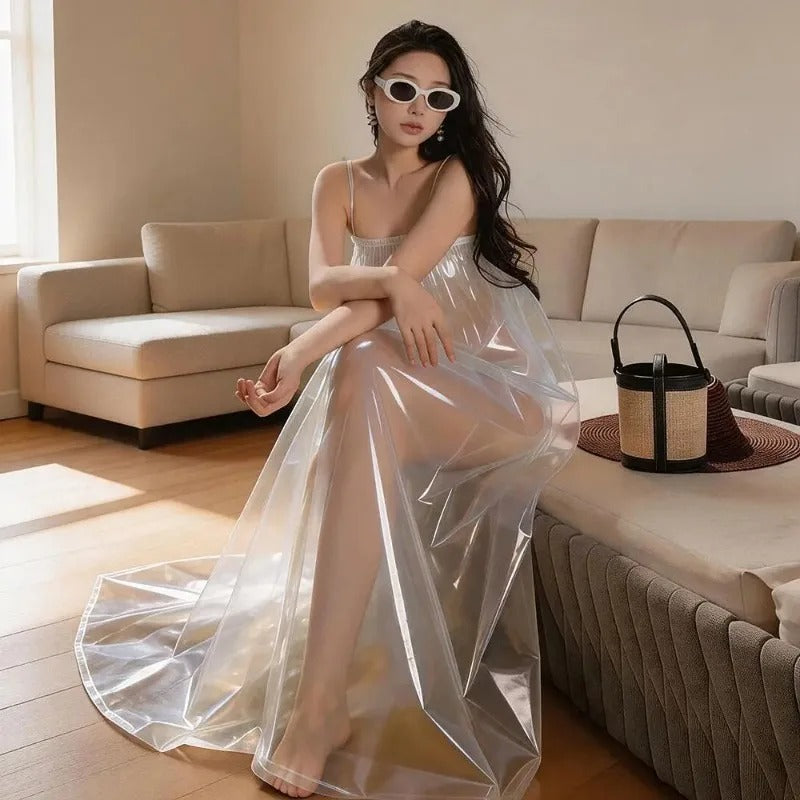 Glossy PVC Long Performance Dress
