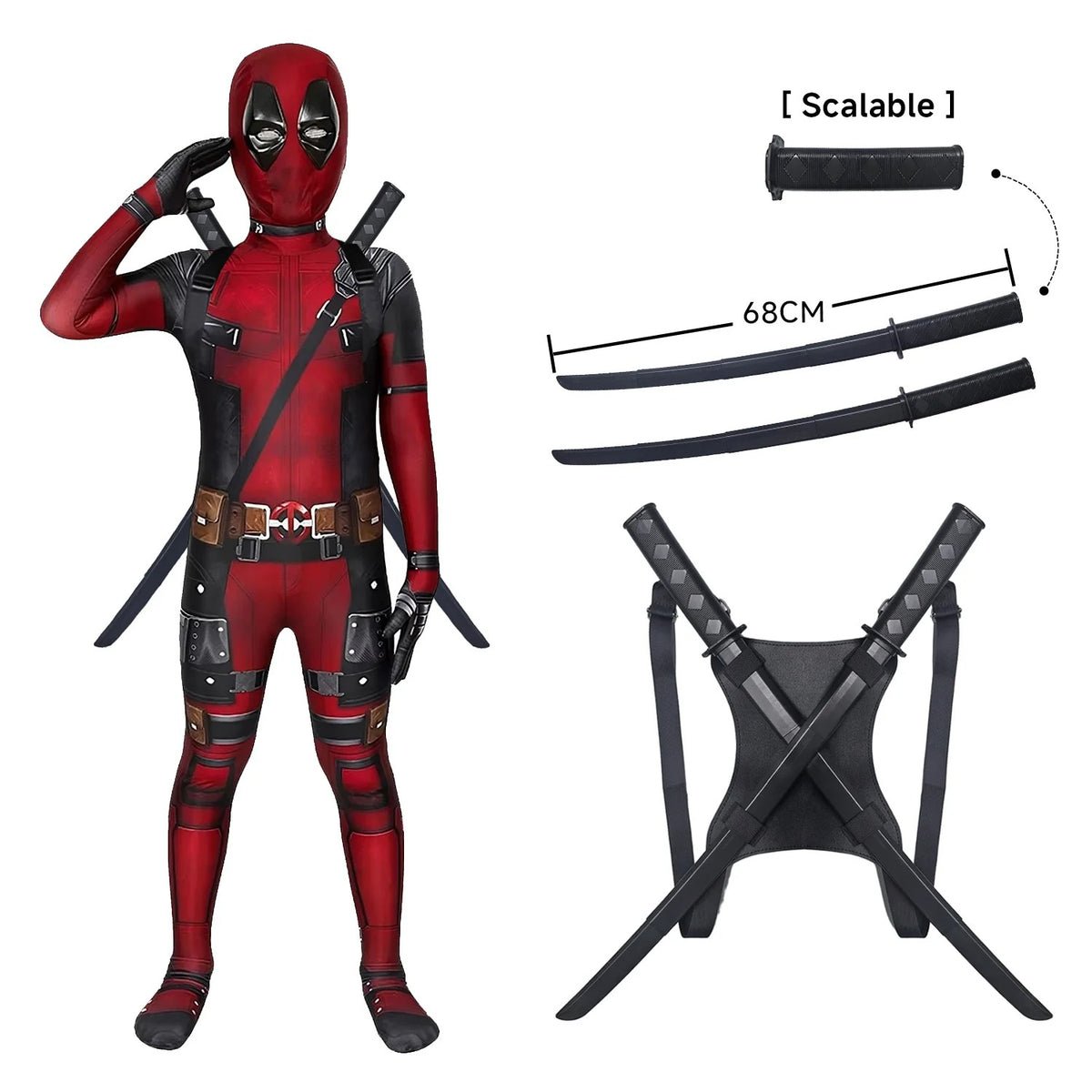 Deadpool-Inspired Cosplay Costume Set